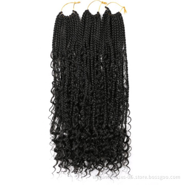 synthetic artificial hair extension 3x messy braids black golden brown color attachment crochet hair braids